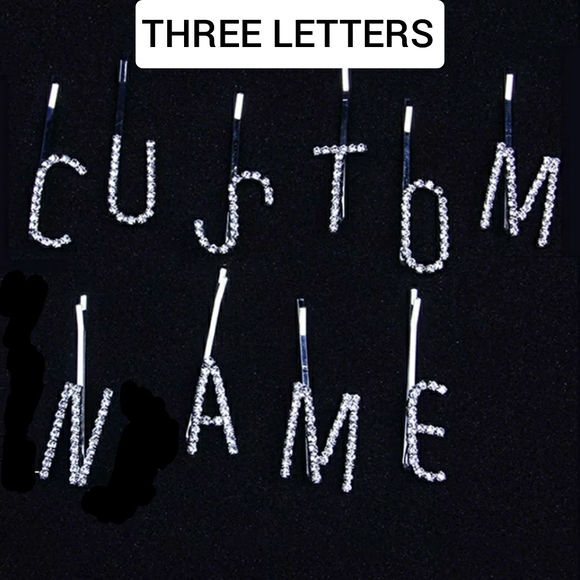 (3 LETTERS) Rhinestone Hair Barrette… - Picture 2 of 5